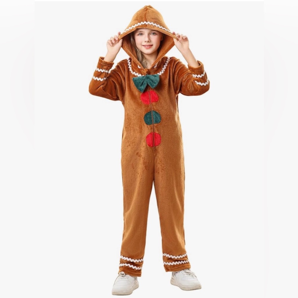 Kids Gingerbread Costume- onesie with Bow